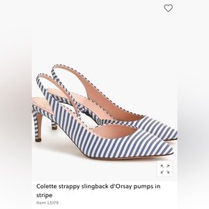 J Crew Colette strappy slingback d'Orsay pumps in stripe